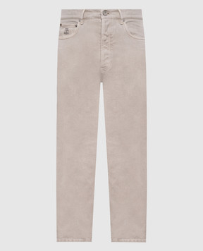 Brunello Cucinelli Сірі джинси з патчем логотипа M237PO1090