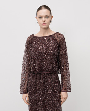 Twinset Бордова блуза з паєтками 252AP2272