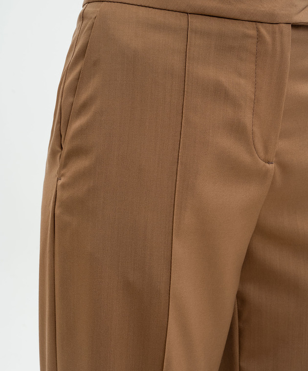 Marco Pescarolo Коричневые брюки Diana из шерсти и шелка DIANAD5314 изображение 5