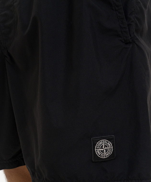 Stone Island Черные шорты для плавания с нашивкой эмблемы L1S15B100B09S0046 изображение 5