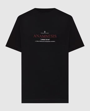 Brunello Cucinelli Черная футболка с принтом M0B138495