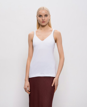 Brunello Cucinelli Біла майка з ланцюжком моніль M0T18BA702