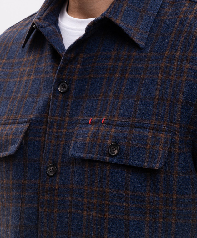 ISAIA Синяя рубашка в клеточку OSH00921168 изображение 5