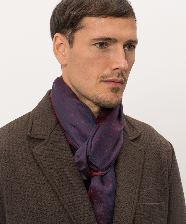 Stefano Ricci Фиолетовый шарф из шелка и кашемира MWA63000407442 изображение 2