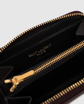 Saint Laurent Бордове шкіряне портмоне Cassandre 843891AAGY5