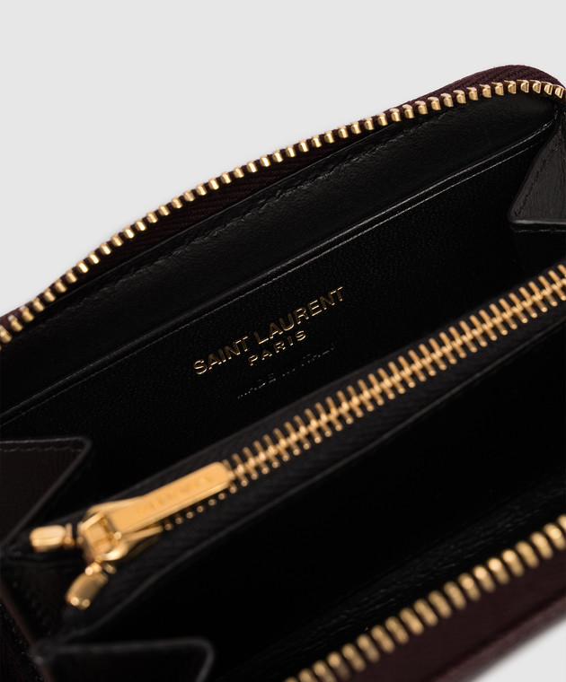 Saint Laurent Бордовый кожаный портмоне Cassandre 843891AAGY5 изображение 3