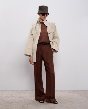 Brunello Cucinelli Коричневий джемпер з вовною M2I776830