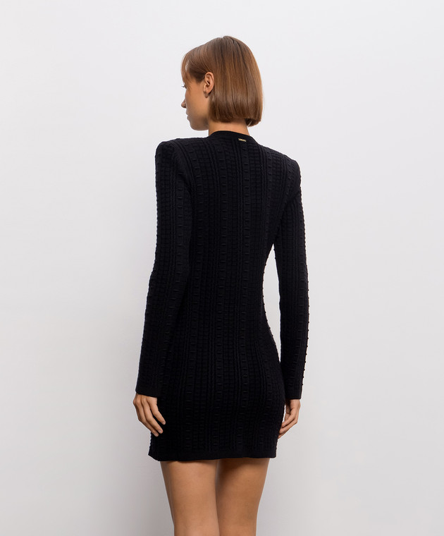 Twinset Чорна сукня з фактурним візерунком 262TP3100 зображення 4