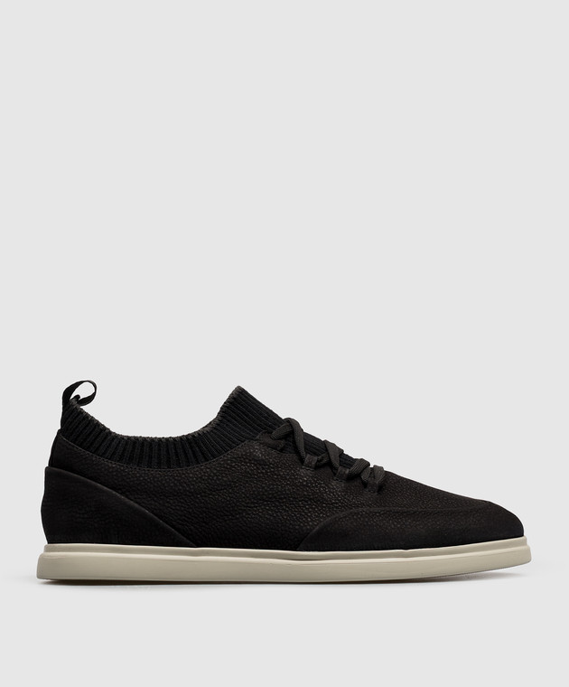 Lanciotti De Verzi Черные кроссовки из нубука SNEAKERS