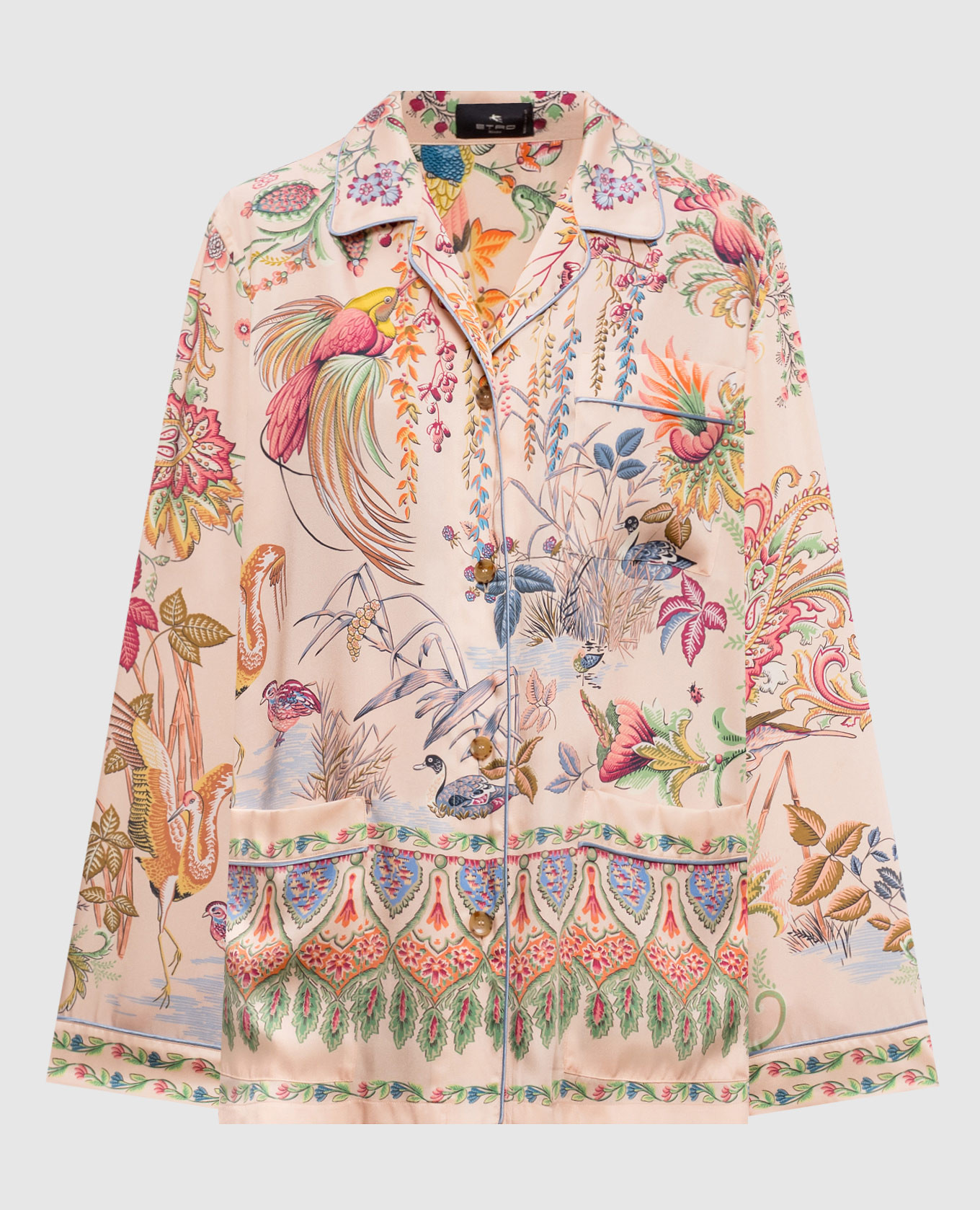 Розовая блуза в пижамном стиле