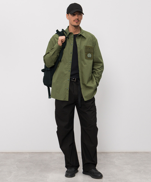 Dolce&Gabbana Сорочка кольору хакі з нашивкою монограми логотипа G5OE4ZFUFN9 зображення 2