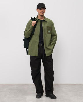 Dolce&Gabbana Сорочка кольору хакі з нашивкою монограми логотипа G5OE4ZFUFN9