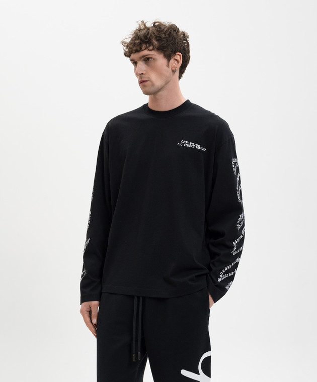 Off-White Чорний лонгслів з принтом 44MAB09CS26J002 зображення 3
