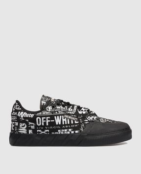 Off-White Чорні кеди Vulc779 в принт логотипа OMIA296F25LEA002
