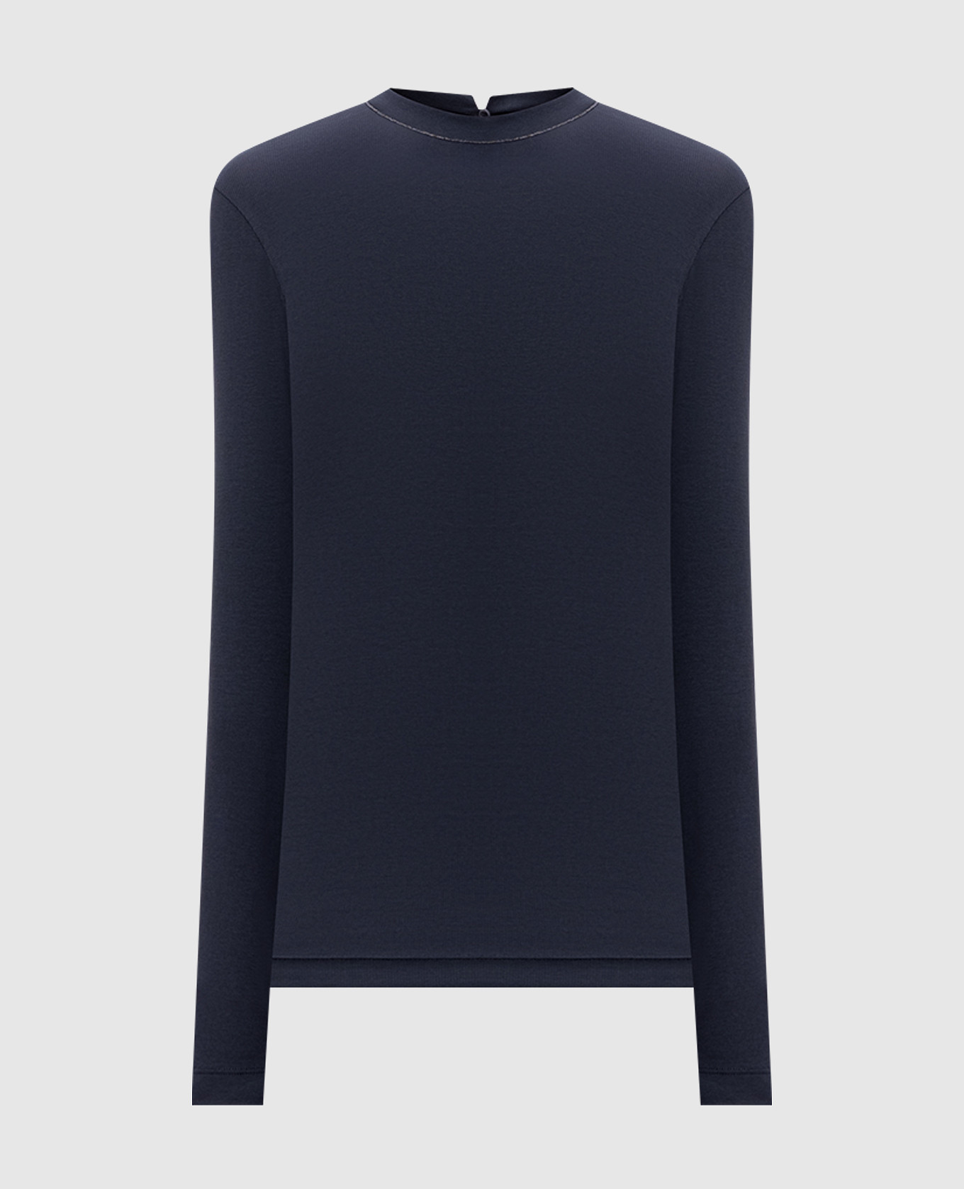 Синий лонгслив с цепочкой мониль