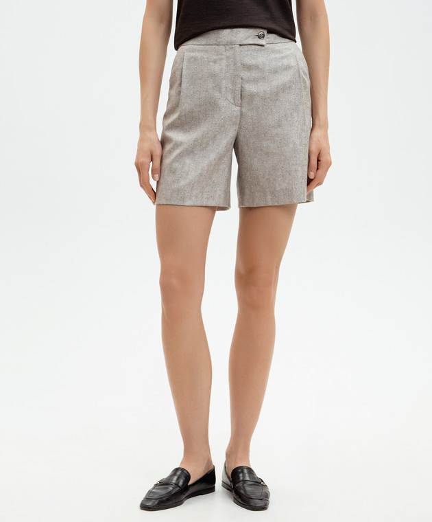 Marco Pescarolo Бежевые шорты Summer из шелка и кашемира SUMMERD5387 изображение 3