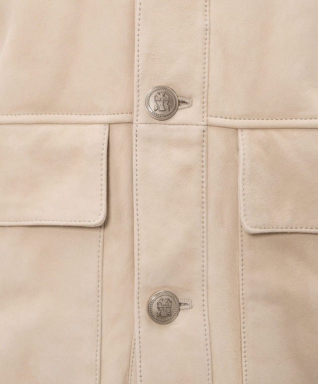 Brunello Cucinelli Бежевая комбинированная куртка с кашемиром MPMVS2060 изображение 5
