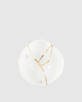SELETTI Белая фарфоровая пиала Kintsugi с позолотой 09631