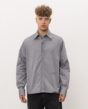 Maison Margiela MM6 Серая рубашка с вышивкой логотипа SH0DT0049M36015