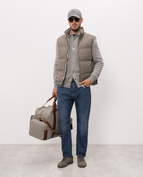 Brunello Cucinelli Синие джинсы с вышивкой эмблемы M0Z37X1290
