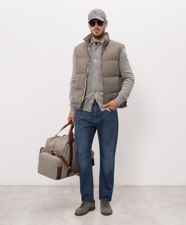 Brunello Cucinelli Синие джинсы с вышивкой эмблемы M0Z37X1290 изображение 2