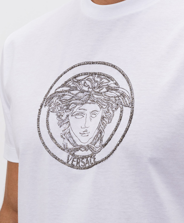 Versace Белая футболка с логотипом Medusa 10264521A18773 изображение 5