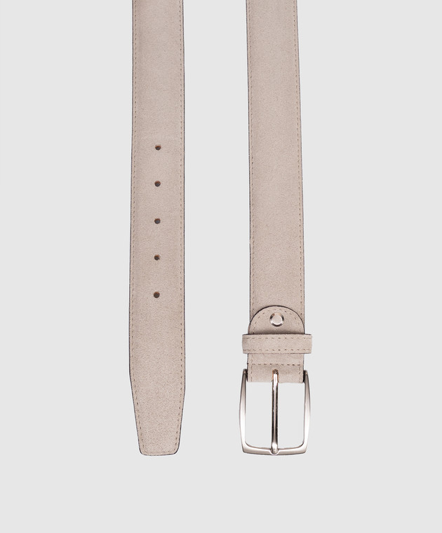 ISAIA Сірий замшевий ремінь з логотипом FB0047PLF04 зображення 3