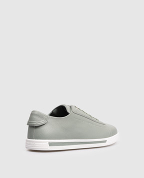 Stefano Ricci Зелені шкіряні кросівки з монограмою логотипа UV33G6662MR