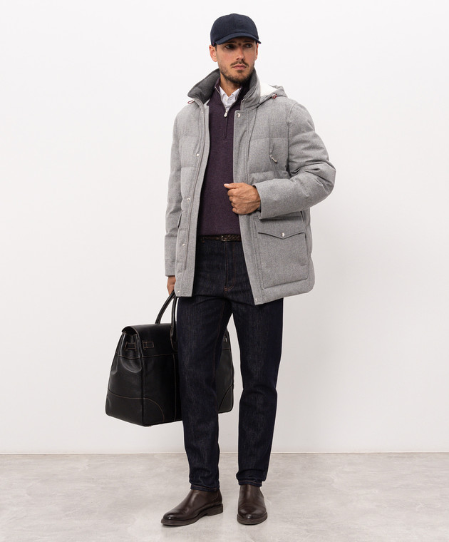 Brunello Cucinelli Фиолетовый джемпер из кашемира с молнией M2200124 изображение 2