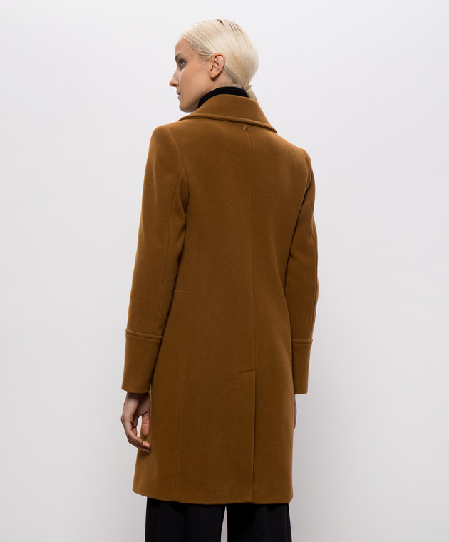 Dondup Коричневе двобортне пальто з вовною DJ845WF0192DXXX зображення 4