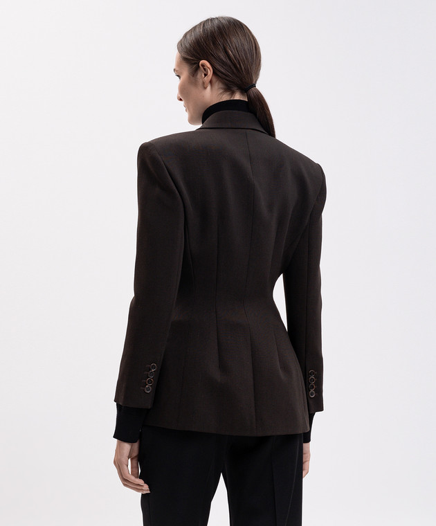 Magda Butrym Коричневий двобортний жакет з вовни BLAZER01108926 зображення 4