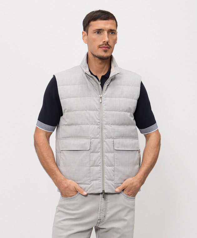 Peserico Серый пуховой жилет R535751941G изображение 3