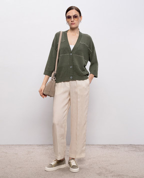 Peserico Зеленый кардиган с льном S99140F0709056