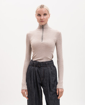 Brunello Cucinelli Бежевий джемпер з вовни та кашеміру M14817604P