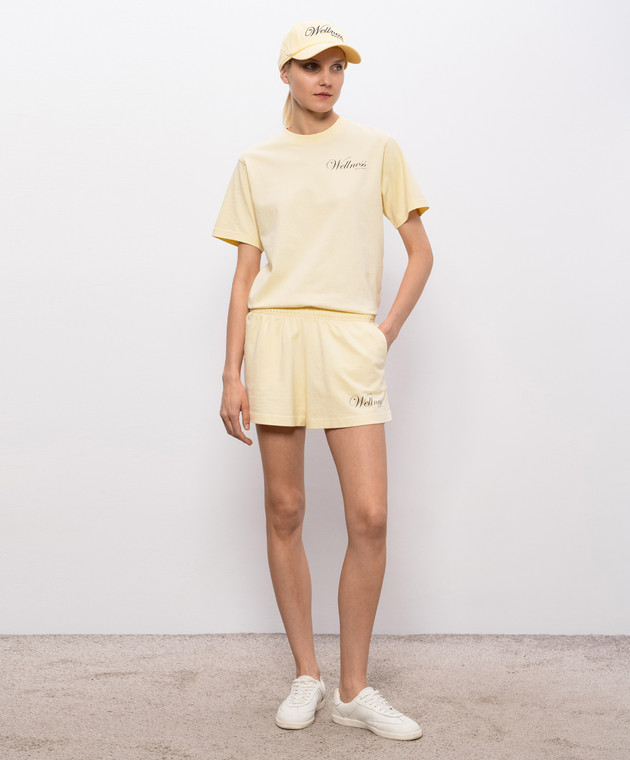 Sporty & Rich Жовта футболка Avenue з контрастним принтом TO11976083YE02 зображення 2