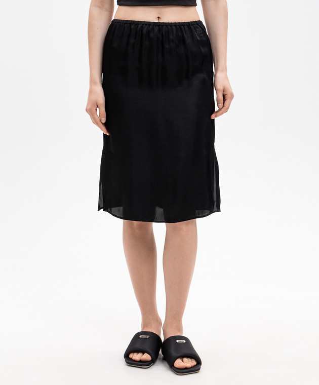 Maison Margiela MM6 Чорна спідниця з вишивкою емблеми S62ME0029M35880 зображення 3