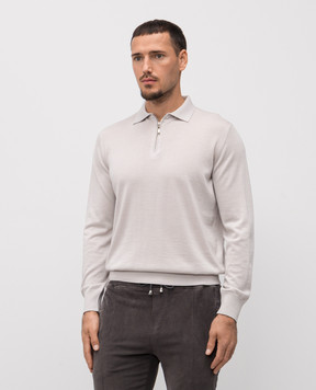 Doriani Cashmere Серое поло из шерсти, шелка и кашемира 18082ZEZIP79