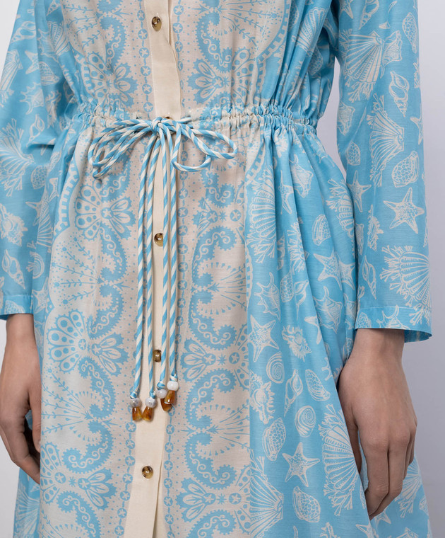 MANTERO 1902 Блакитна сукня Camille з шовком 0228A0159G0879R зображення 4