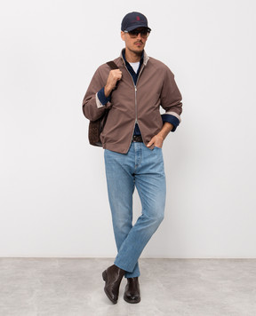 Brunello Cucinelli Блакитні джинси з патчем логотипа M0Z37X1290