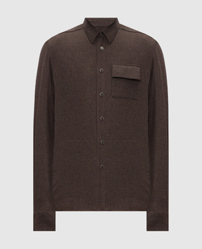 Kiton Коричнева сорочка з вовни UMCBUBAK0141I