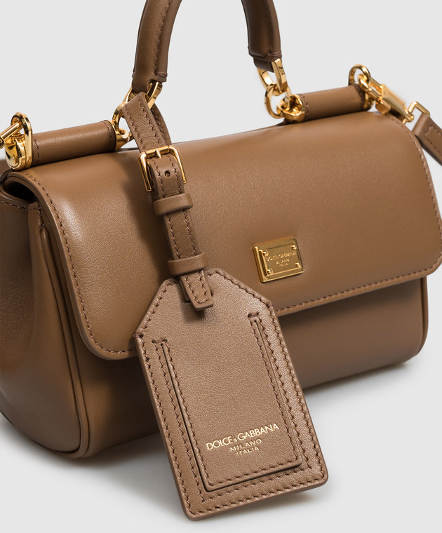 Dolce&Gabbana Коричневая кожаная сумка My Sicily BB7864B7321 изображение 4