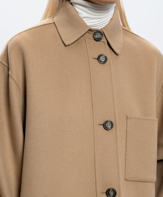 Max Mara Weekend Бежеве пальто FOLK з вовни WKDFOLK зображення 5