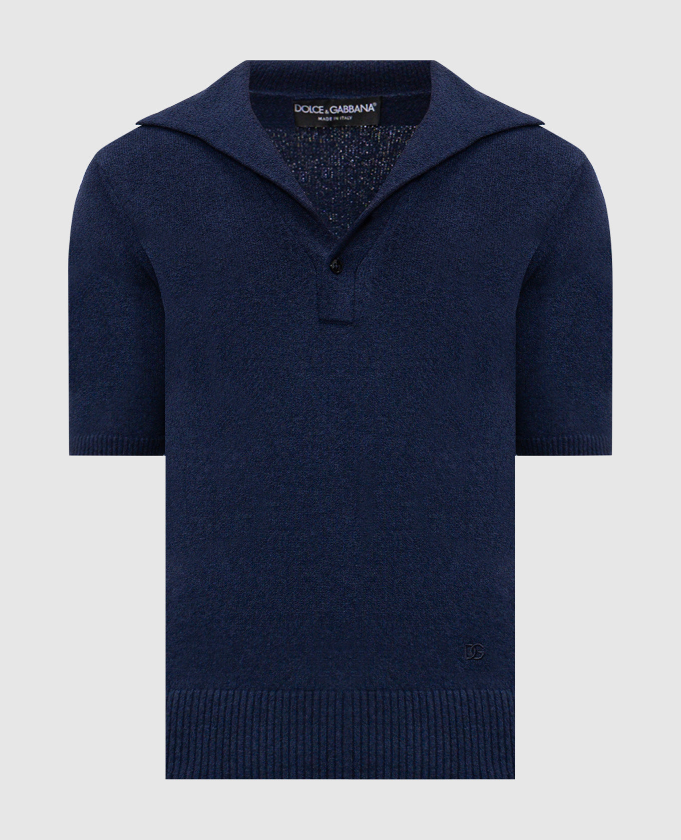 Голубое поло с вышивкой монограммы