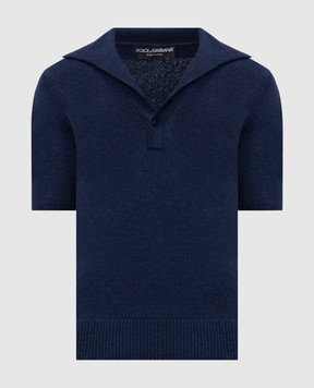 Dolce&Gabbana Синє поло з вишивкою монограми GXZBHZJGMGX