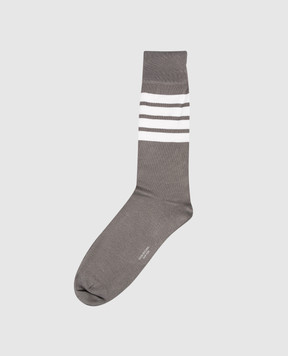 Thom Browne Серые носки в полоску MAS023B01690