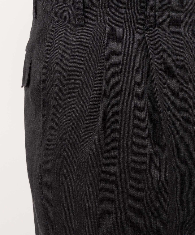 Brunello Cucinelli Темно-сірі штани з льону та вовни MZ408S2440 зображення 4