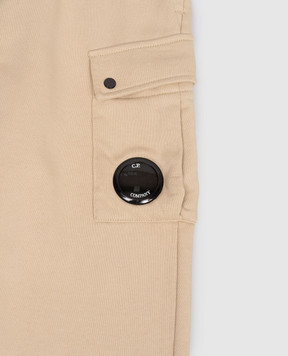 C.P. Company Дитячі бежеві джогери-карго з патчем логотипа CMP00ZLCA691014