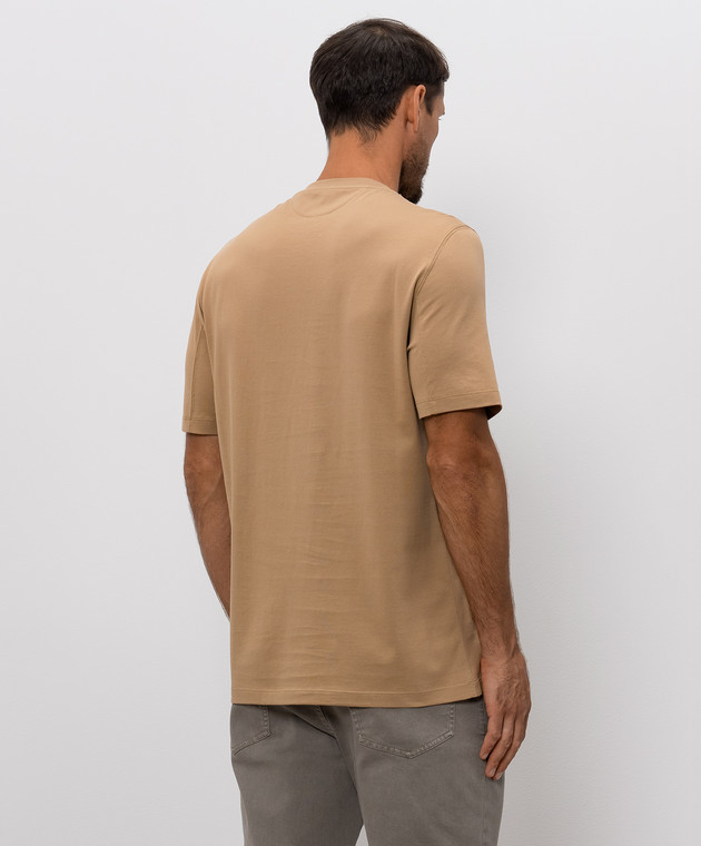 Brunello Cucinelli Коричневая футболка с принтом M0B138519 изображение 4