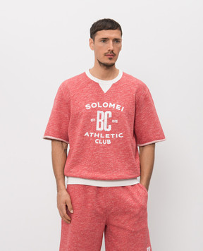 Brunello Cucinelli Красная футболка с брендовым принтом MR8313378G