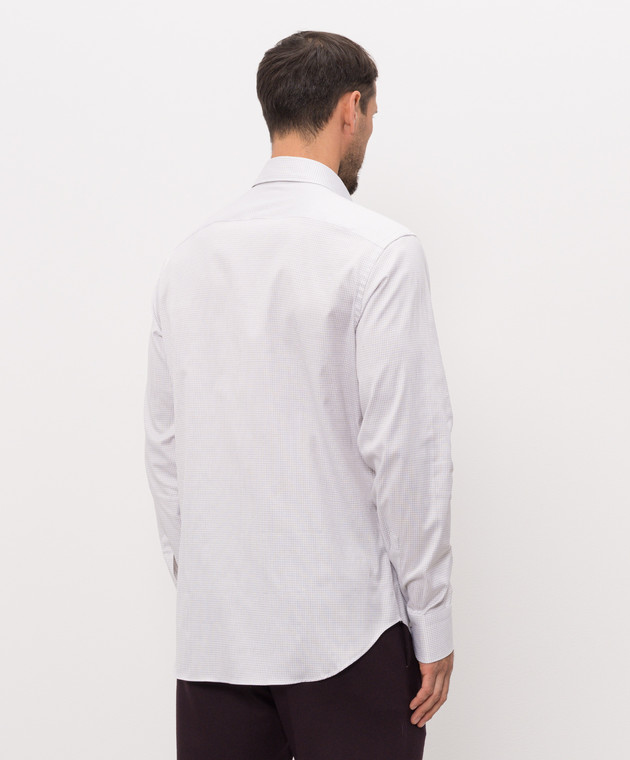 Canali Сорочка кольору айворі в клітинку GD03813CCL70A1 зображення 4